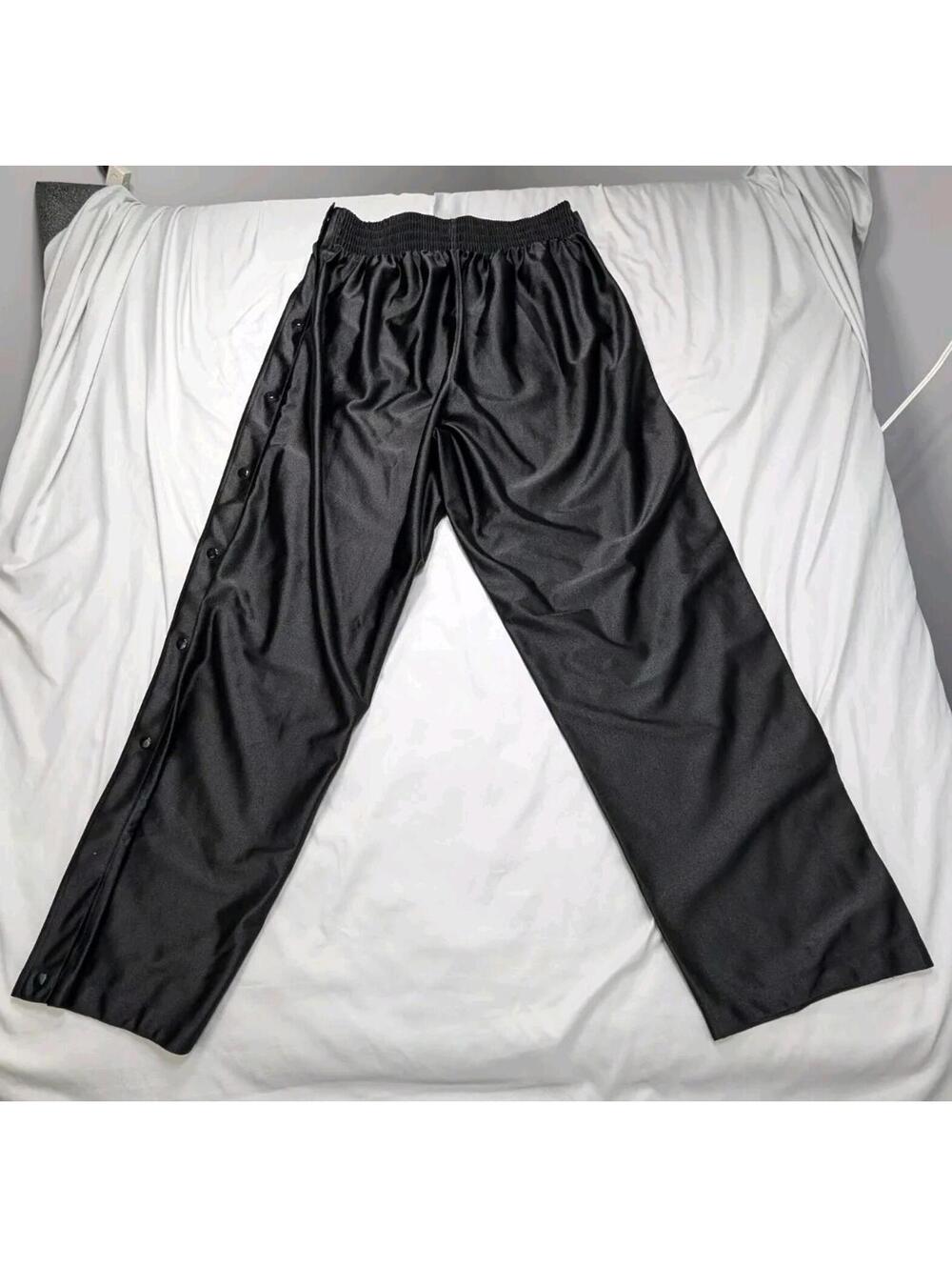 Eastbay Mens 2XL Track Pants Snap The Athletic Black Tear Away Track Pants Bball